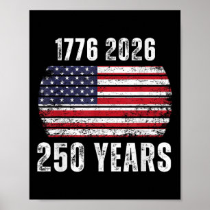 Amerika 250e verjaardag VS-vlag Gelukkig 250 jaar Poster