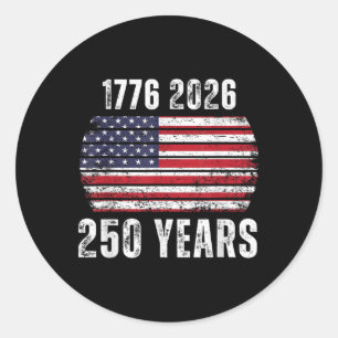 Amerika 250e verjaardag VS-vlag Gelukkig 250 jaar Ronde Sticker