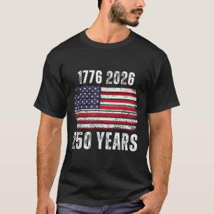 Amerika 250e verjaardag VS-vlag Gelukkig 250 jaar  T-shirt