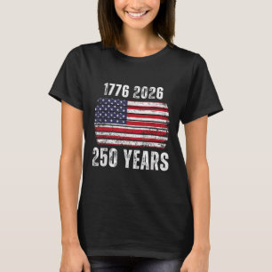 Amerika 250e verjaardag VS-vlag Gelukkig 250 jaar T-shirt