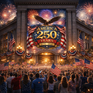 Amerika 250e Verjaardagsviering – Patriottisch  Spandoek
