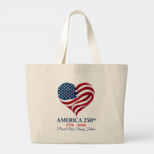 Amerika 250e verjaardagsvlag Hart Jumbo Tote