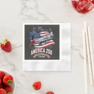 Amerika 250e verjaardagsvliegtuig servet