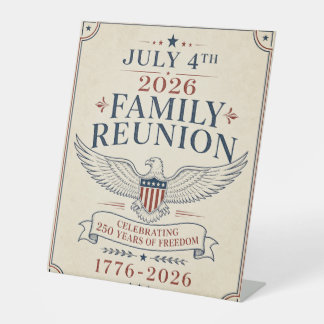 Amerika 250ste Familiereünie 4 juli 2026 Welkom Reclamebord Met Voetstuk