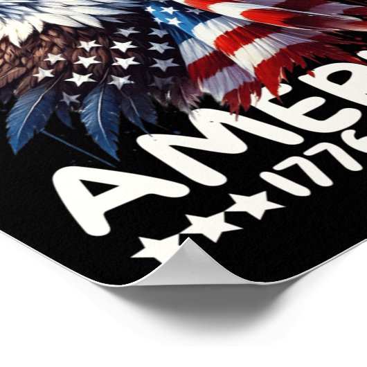 Amerika 250ste Jubileum Eagle US Flag 1 juli Poster (Hoek)