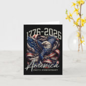 Amerika 250ste Jubileum Eagle US Flag 4 juli 2 Kaart (Gele Bloem)