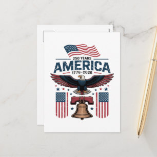 Amerika 250ste verjaardag feestdagenkaart