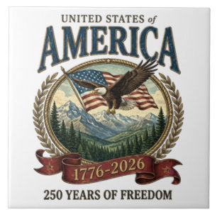 Amerika 250ste verjaardag tegeltje