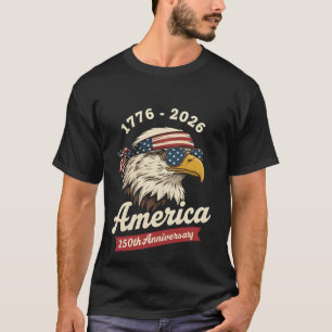 Amerika 250ste verjaardag USA Adelaar Vogel 1776 2 T-shirt