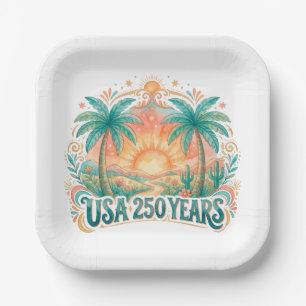 Amerika 250ste verjaardag USA Palm Beach Papieren Bordje