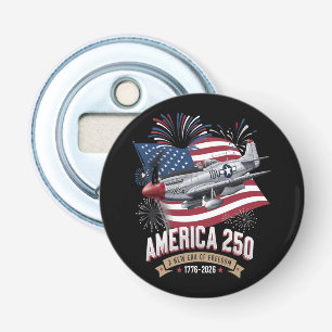 Amerika 250ste verjaardagsvliegtuig button flesopener