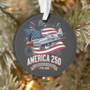 Amerika 250ste verjaardagsvliegtuig ornament