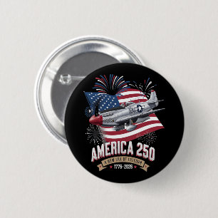 Amerika 250ste verjaardagsvliegtuig ronde button 5,7 cm