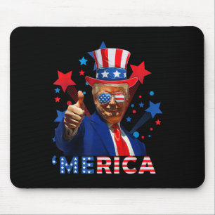 Amerika 4 juli Vuurwerk Grappig Trump Independe Muismat