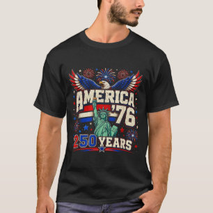 Amerika 76 Retro 250 Jaar 1776 2026 Adelaar 250ste T-shirt