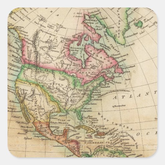 Amerika 8 vierkante sticker (Voorkant)