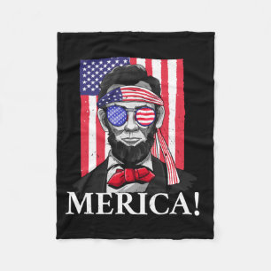 Amerika _ Abe Lincoln 4 juli mannen jongens cadeau Fleece Deken