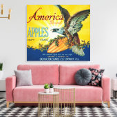 Amerika Apple Crate LabelDufur, OF Canvas Afdruk (Insitu (Woonkamer))