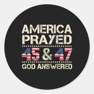 Amerika bad God antwoordde grappig op Trump-dansen Ronde Sticker