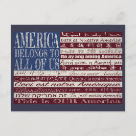 Amerika behoort tot het hele Amerikaanse Briefkaar Briefkaart