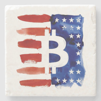 Amerika Bitcoin (Schilderij nr. 8) Stenen Onderzetter