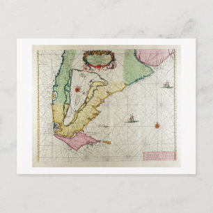 Amerika, bord 17 uit "Le Nouveau et Grand Illumi Briefkaart