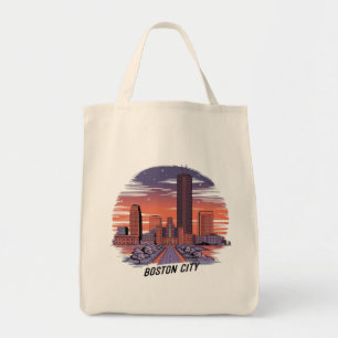 Amerika Boston City Skyline, Boston Ma Us Silhouet Tote Bag
