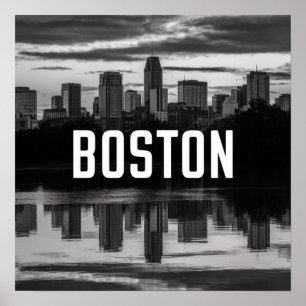 Amerika Boston City Skyline, Boston Ma Us Skyline Poster