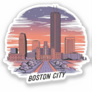 Amerika Boston Stad Silhouette, Boston Ma Ons Silh Sticker