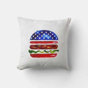 Amerika Burger (Wit Schilderij Nr. 5) Kussen