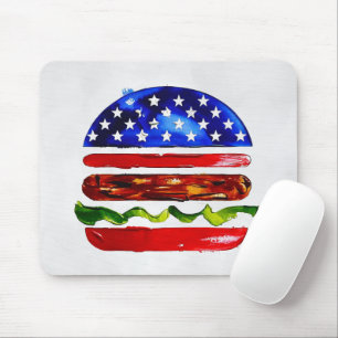 Amerika Burger (Wit Schilderij Nr. 5) Muismat