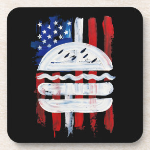 Amerika Burger (Zwart Schilderij Nr. 1) Bier Onderzetter