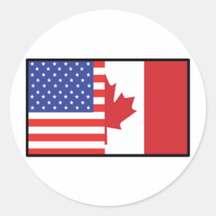 Amerika Canada Ronde Sticker