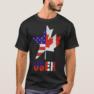 Amerika Canada Vlag Amerikaans Canada Verenigde St T-shirt