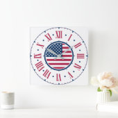 Amerika De Beauty Square Wall klok (Huis)