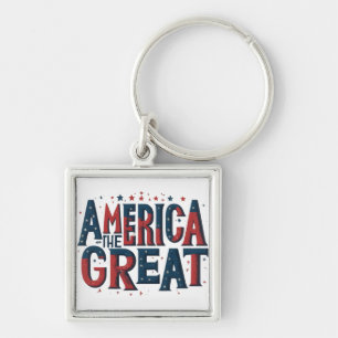 Amerika de Grote - Premium Square Sleutelhanger