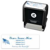 Amerika de prachtige naam Adres Stamp 4 lijnen Zelfinktende Stempel (In situ)