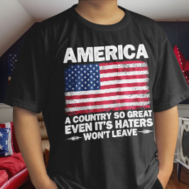 Amerika een land zo groot Amerikaanse vlag gepensi T-shirt