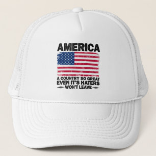 Amerika een land zo groot Vlag Veteranen Dag Trucker Pet