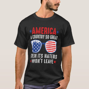 Amerika een land zo groot zelfs de haters zal L T-shirt