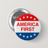 "AMERIKA EERST" RONDE BUTTON 5,7 CM (Voorkant /achterkant)
