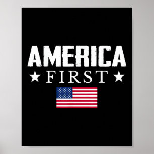 Amerika Eerste Amerikaanse vlag Poster