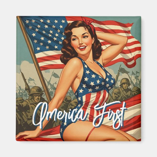 Amerika eerste pin-up meisje magneet (Voorkant)