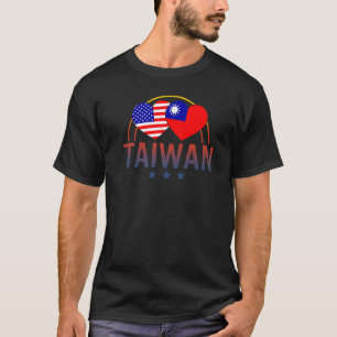 Amerika en Taiwan, Amerikaanse vlag met dubbele vl T-shirt