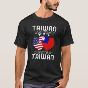Amerika en Taiwan, Amerikaanse vlag met dubbele vl T-shirt