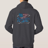 Amerika Est. 1776 - Distressed Flag & Stars Hoodie (Achterkant)