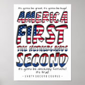 Amerika First Nederland Tweede Typografie Poster (Voorkant)