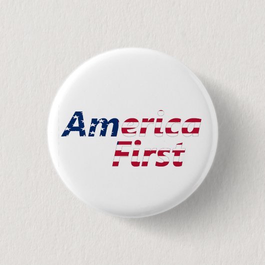 Amerika First Ronde Button 3,2 Cm (Voorkant)