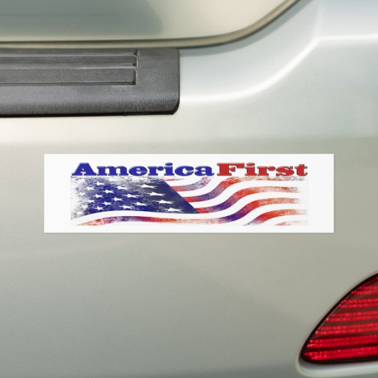 Amerika First sterren and stripes Bumpersticker (Op auto)