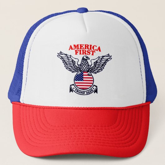 Amerika First Trump 2020 Trucker Pet (Voorkant)